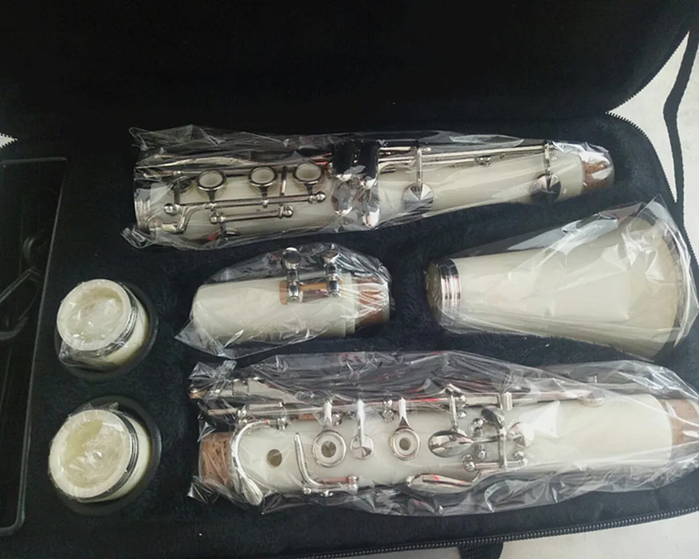 white Clarinet kit Bb 17 key plating Nickel key