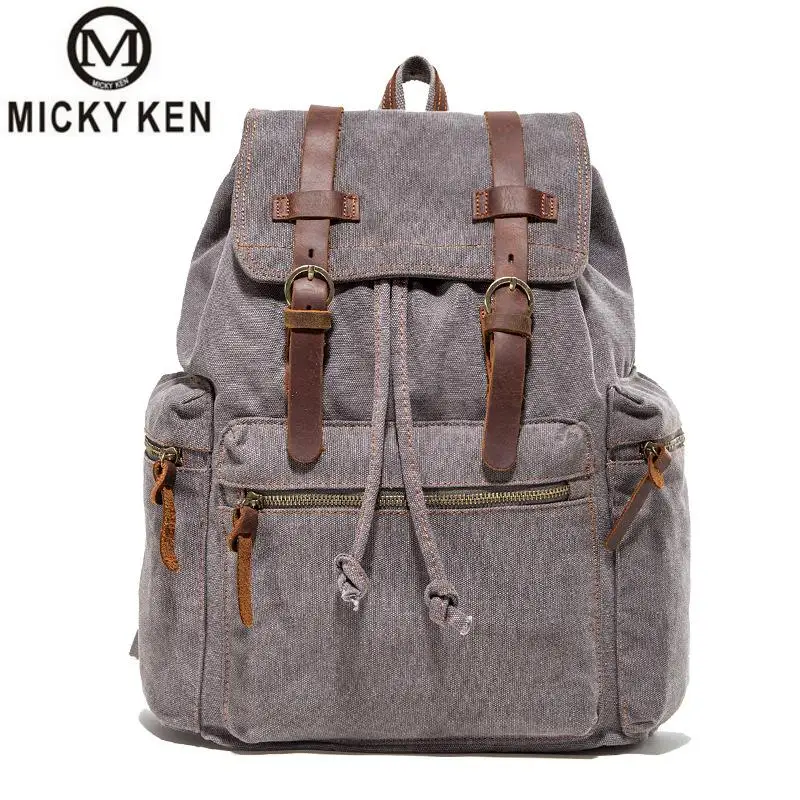

2019 New Fashion Men's Backpack Vintage Canvas Backpack School Bag Men's Travel Bags Large Capacity Travel Backpack Bag