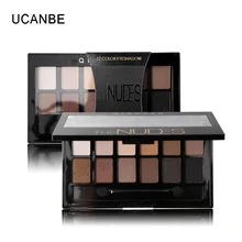 Ucanbe 12 Colors Pro Nude Earth Naked Makeup Eyeshadow Palette with Brush Smoky Eye Shadow Shimmer Matte Mineral Waterproof Kits