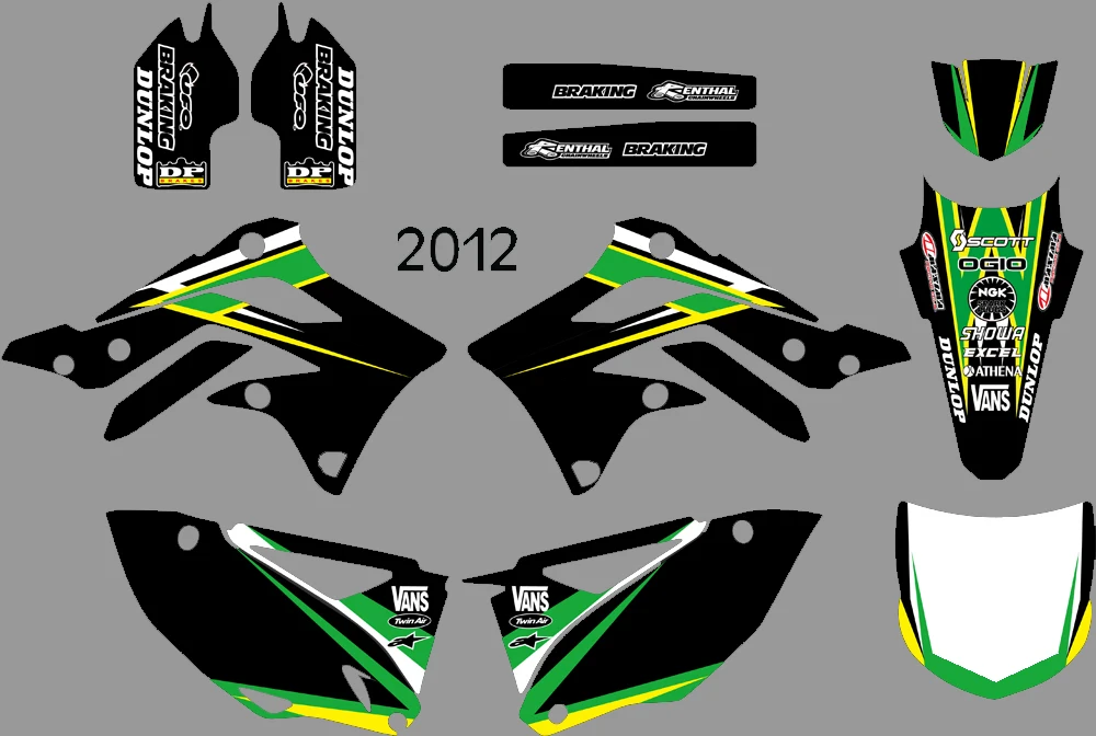 

NICECNC 3 Styles Matching Motorcycle Graphic Background Stickers Decals Kit For Kawasaki KX450F KXF450 KX 450F KXF 450 2012