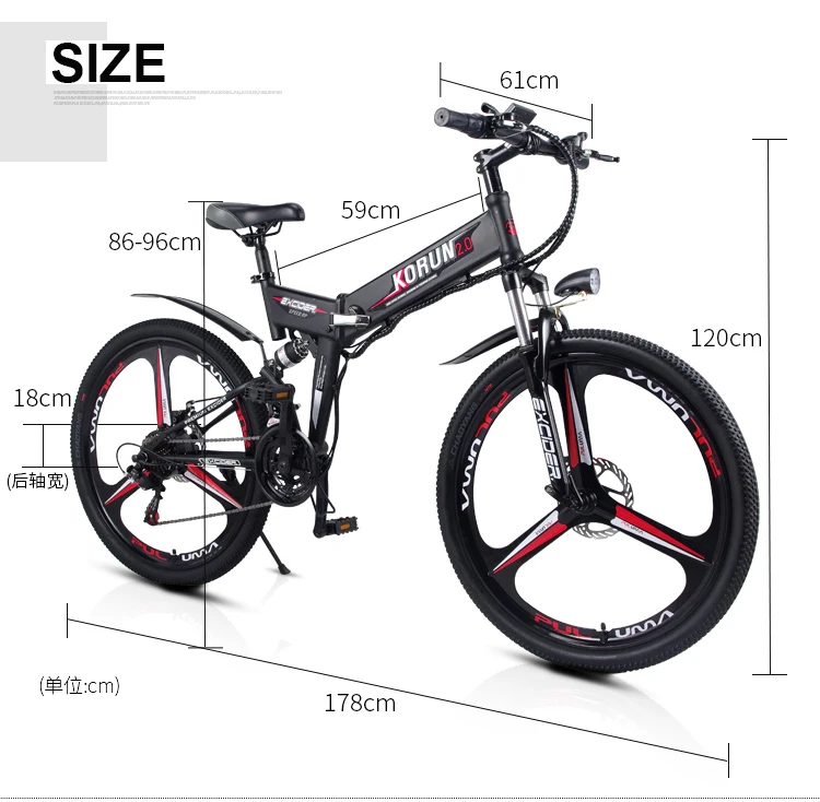 Clearance 26 inch folding electric mountain bike 48V variable speed smart GPS APP ebike Double battery built-in lithium battery 40KM/H 15 Clearance 26 inch folding electric mountain bike 48V variable speed smart GPS APP ebike Double battery built-in lithium battery 40KM/H 15