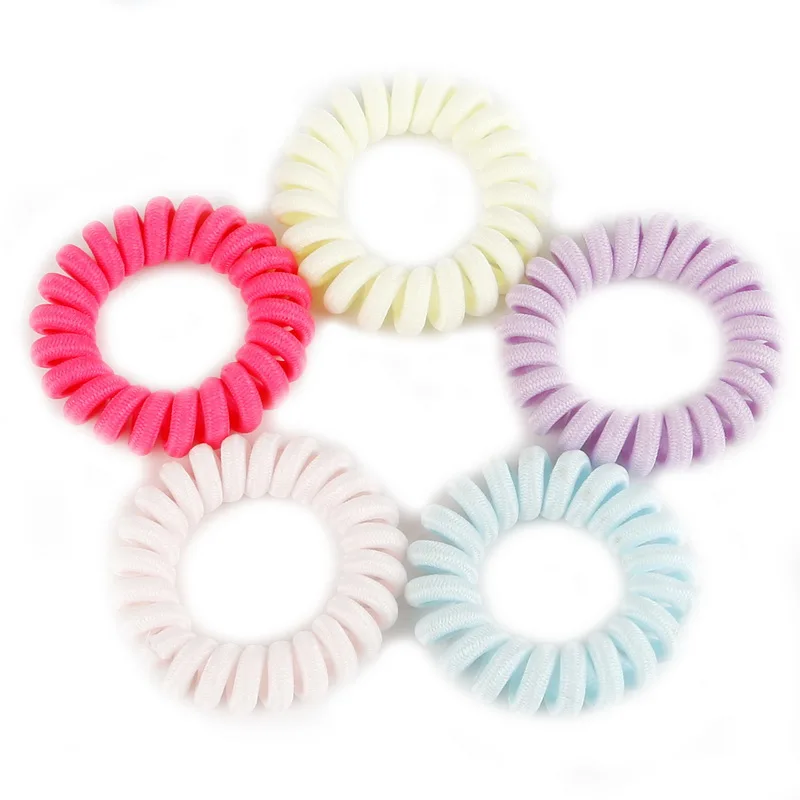 hair clip ins 5Pcs Elastic Telephone Wire Elastic Hair Bands For Girl Headwear Ponytail Holder Rubber Bands Scrunchies Women Hair Accessories Hairclip Hair Accessories