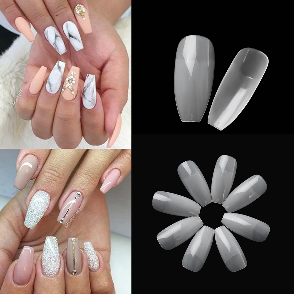 100pcs Ballerina Coffin Shape French Half Cover Acrylic Artificial Fake Nail Diy Nail Art Tips Decors Beauty Manicure Tool Nail Art Tips Art Nail Tipsfake Nails Art Tips Aliexpress