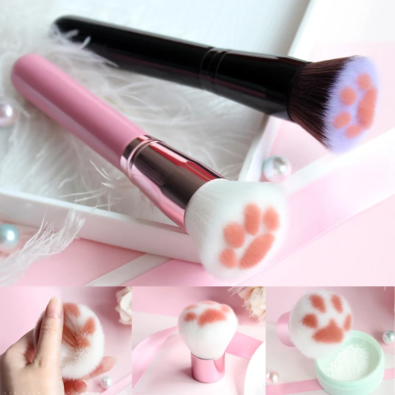 

Cute Cat Claw Shape Makeup Brushes Kawaii Foundation Brush Fibre Hair+Aluminium Alloy+Wood Beauty Tool 16.5 cm New Wholesale
