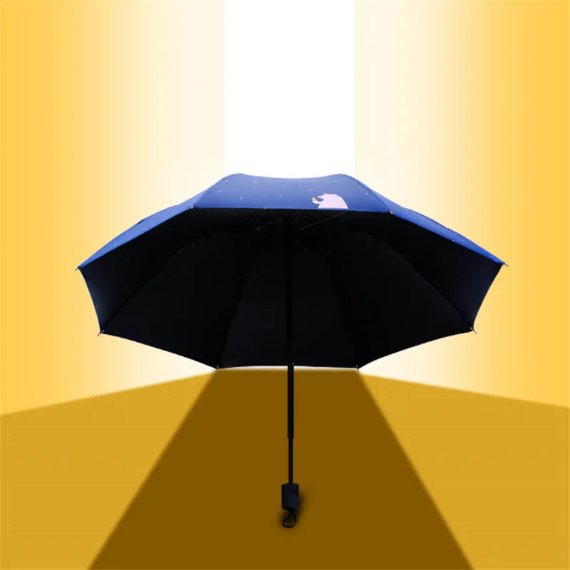 

Cartoon Bear Printed UV Protect Umbrella Mini Pocket Compact Folding Sun Uv Rain 5 Light Anti Small New Travel