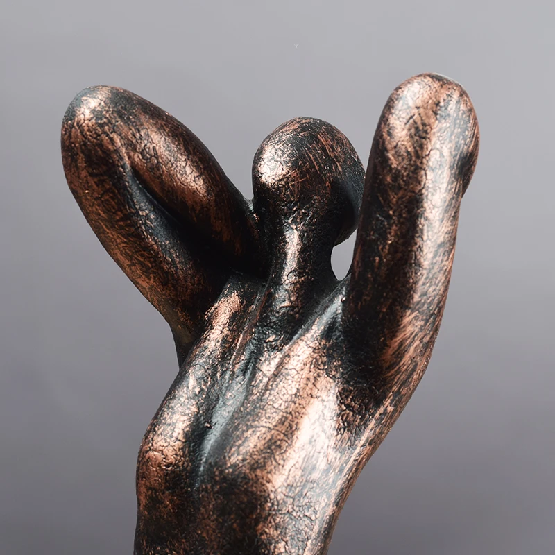 Abstract Figure Holding Knee Statue Retro Sculpture Resin Art Gift Figurines Home Living Room Bedro - 32990178251