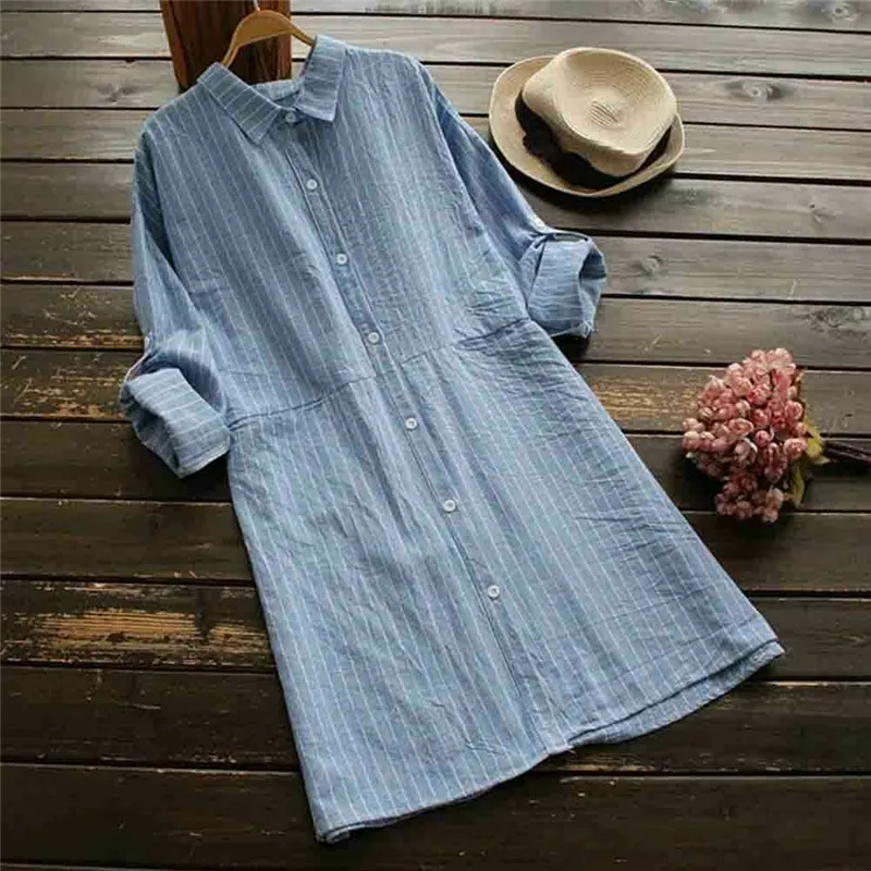 

New shirt Sexy Womens Casual Party Tops Blouse Plus Size Women Button Tunic Blouse Long Sleeve Loose Cotton Linen Shirt Tops