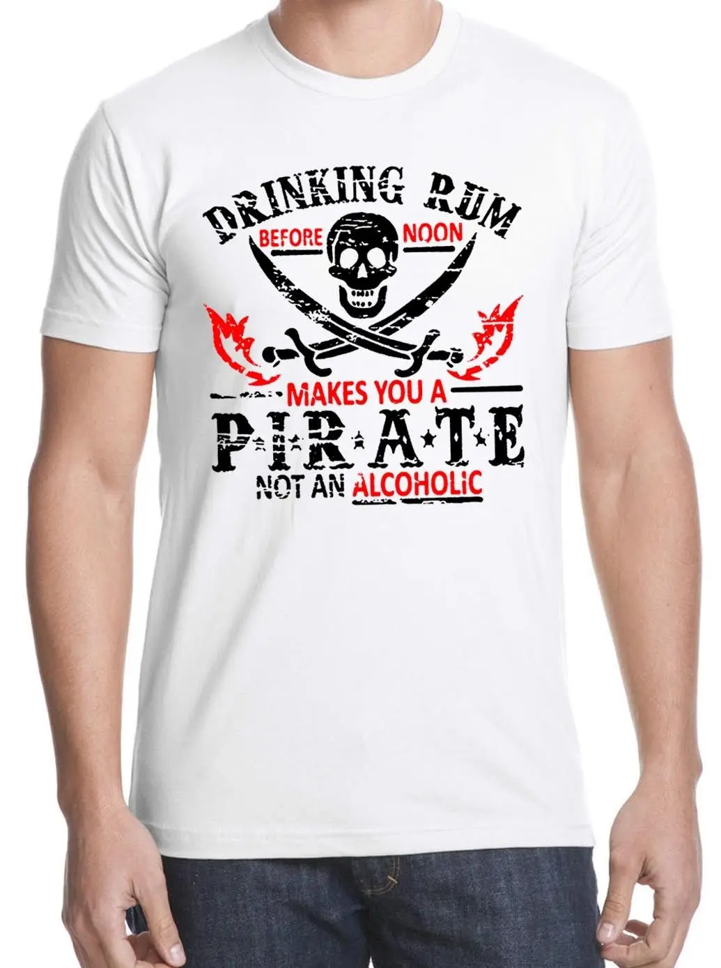 Мужская футболка с принтом пирата Drink Rum новинка бесплатная доставка забавная из