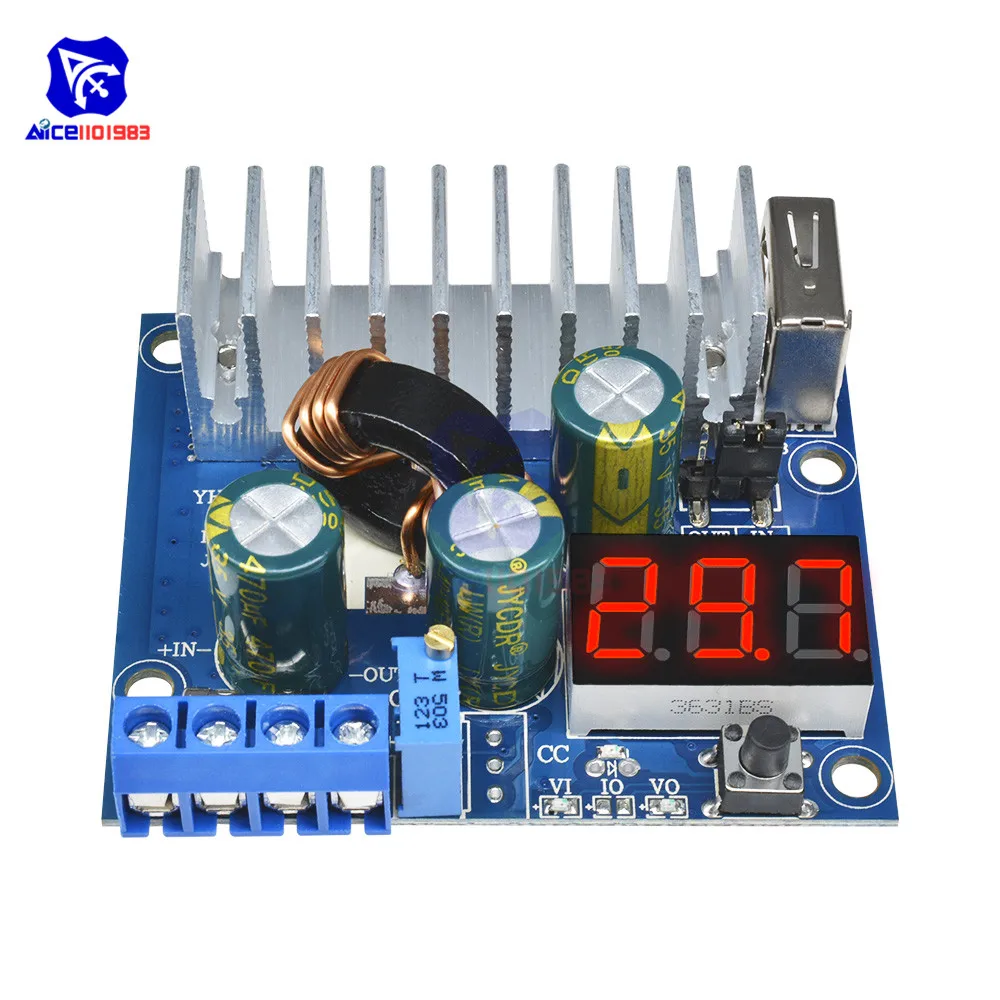 DC 3 35V 100W 6A Повышающий Модуль USB преобразователь источника питания светодиодный