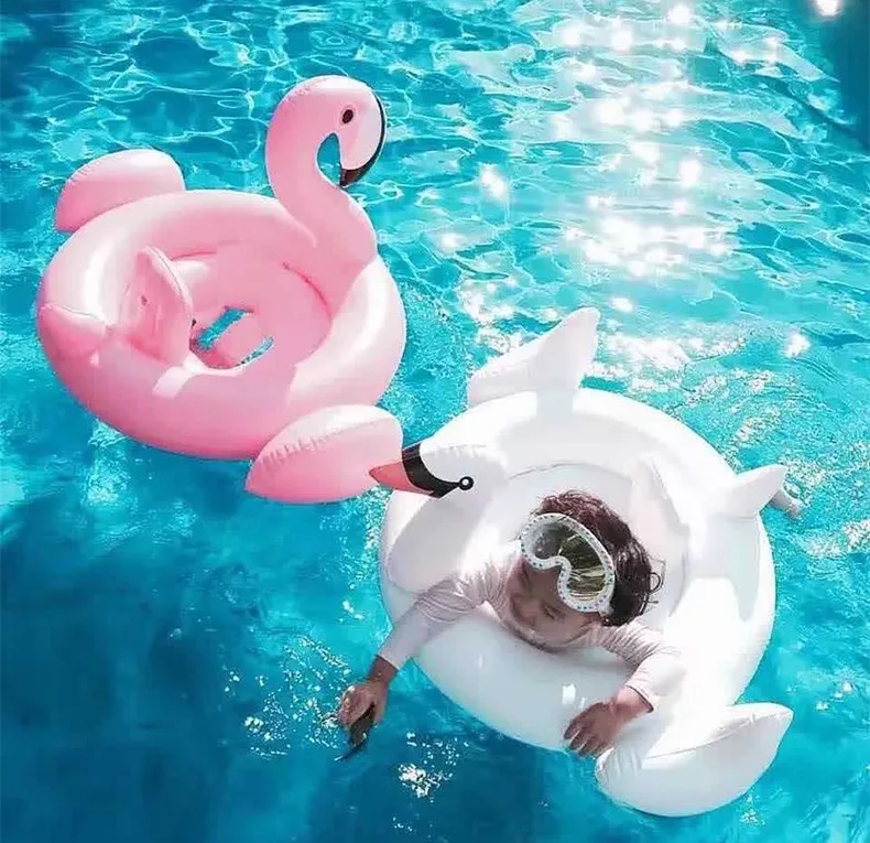 Toy Inflatable White Swan Flamingo Baby's Kid Beach Toy Outdoor Swimming Bathing Ring Pool Sea Toy Summer Cute Ride- 2021