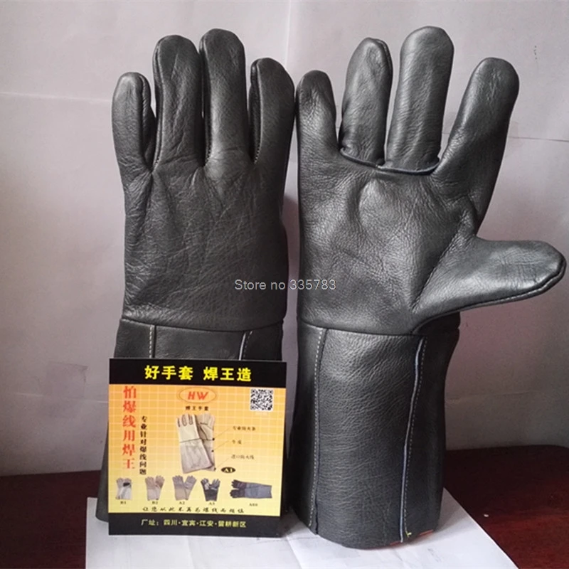 Сварочные перчатки высокого качества guantes trabajo cuero из воловьей кожи большого размера противопожарные защитные перчатки