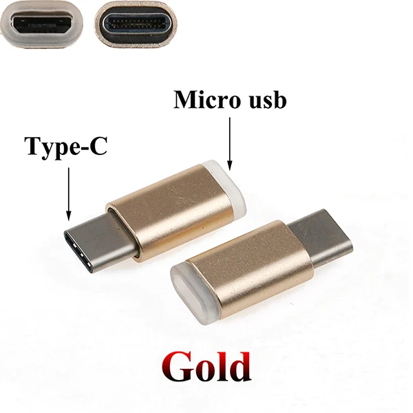 Юйси USB адаптер USB C к Micro USB OTG кабель 3,1 type C конвертер для Macbook для samsung для huawei p20 pro p10 OTG адаптер - Цвет: Золотой