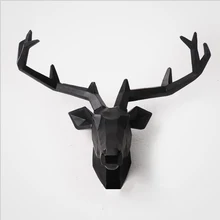 Настенный 3D смолы животное голова оленя украшение гостиной крыльцо украшение животное скульптура ручной работы настенные аксессуары