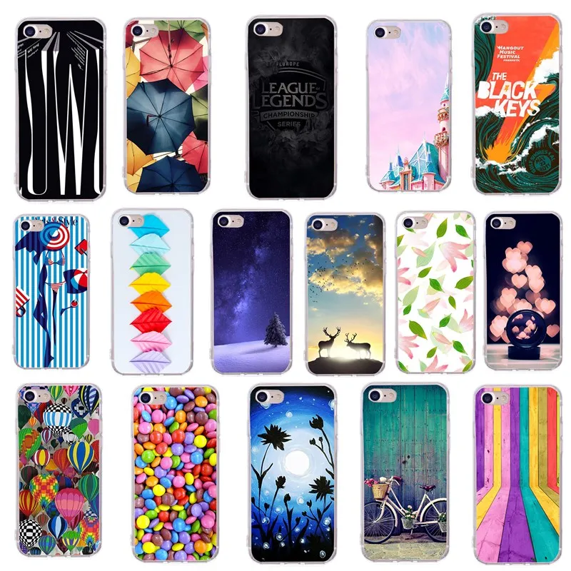 Coque для iPhone 8 plus художественные печатные красочные полосы велосипед воздушный шар