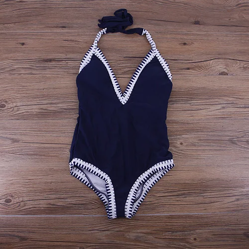 Женский сплошной купальный костюм с высоким вырезом и открытой спиной|swimwear