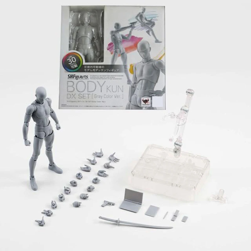 SHFiguarts BODY KUN BODY CHAN, современные манекены, фигурка, рисунок, эскиз, модель с подставкой для камеры, линии, Канцелярский набор - Цвет: KUN-gray