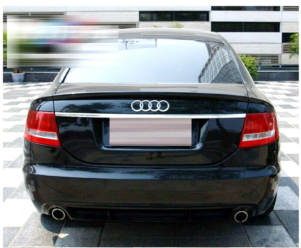 

MONTFORD ABS Plastic Unpainted Primer Color Rear Trunk Boot Roof Wing Spoiler Accessories 3Pcs For Audi A6 C6 Spoiler 2005-2011