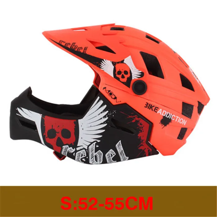 Шлем для детей 2-10 лет, полностью покрытый, велосипедный, параллельный, мотоциклетный, детский шлем, 2 в 1, спортивный, защитный, гоночный, велосипедный шлем BMX - Цвет: red  S