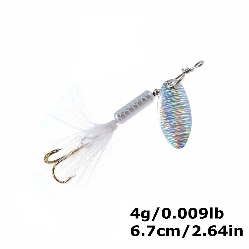 FUZXC 4g Spinner Fishing Lure Metal Sequins Trout Spoon jig Artificial Wobbler For Carp Fishing Pesca Fish Tackle Hook Hard Bait - Цвет: 02