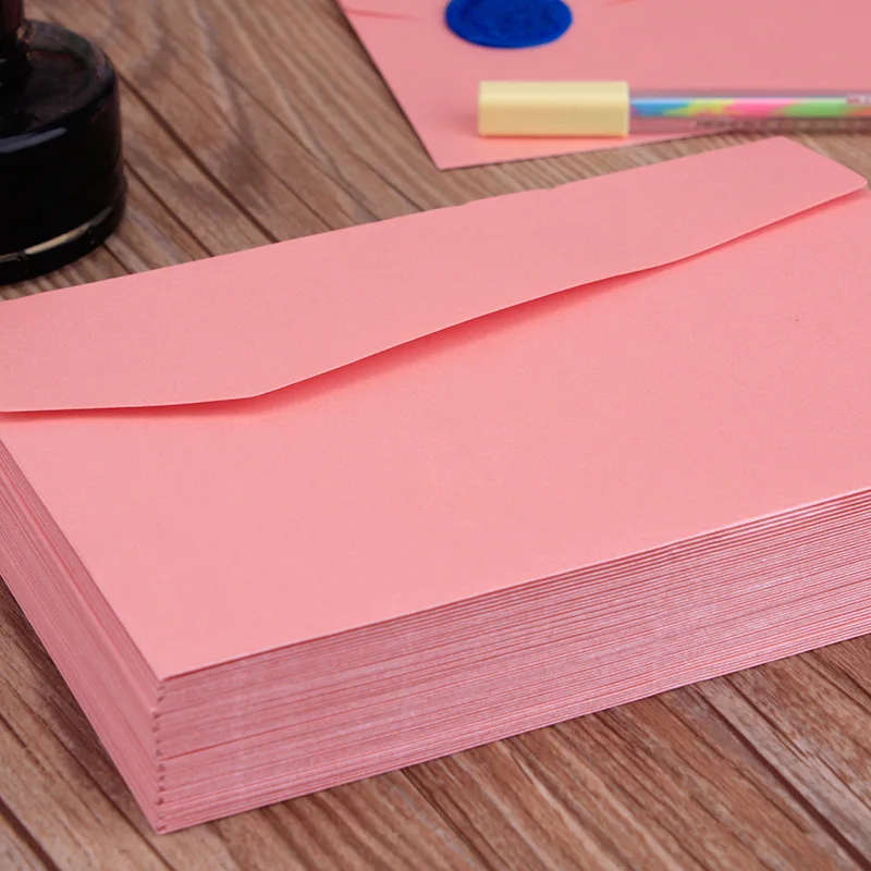 

50 pcs/ set Size 170*120mm Pearl pink ordinary paper gift window envelopes/wedding invitation /sobres kraft/papel/Mu 2228