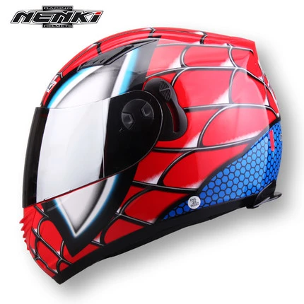 Racing Iron ManFull Face Casco motocicleta invierno Spider Men doble lente Casco moto Casque!|motorcycle helmet|helmet winterface motorcycle helmets - AliExpress
