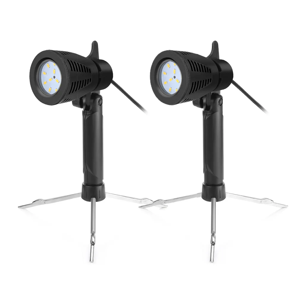 

2PCS Photography Continuous 12 LEDs Lamp Portable Table Light Adjustable Angle Professional Lighting With Foldable Tripod Legs