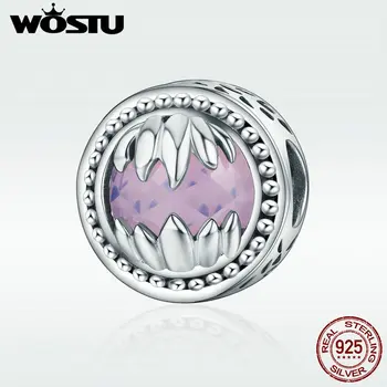

WOSTU Fashion Sterling Silver Animal Beast Holding Crystal Bead fit original WST Charm Bracelet for Women Jewelry DXC437