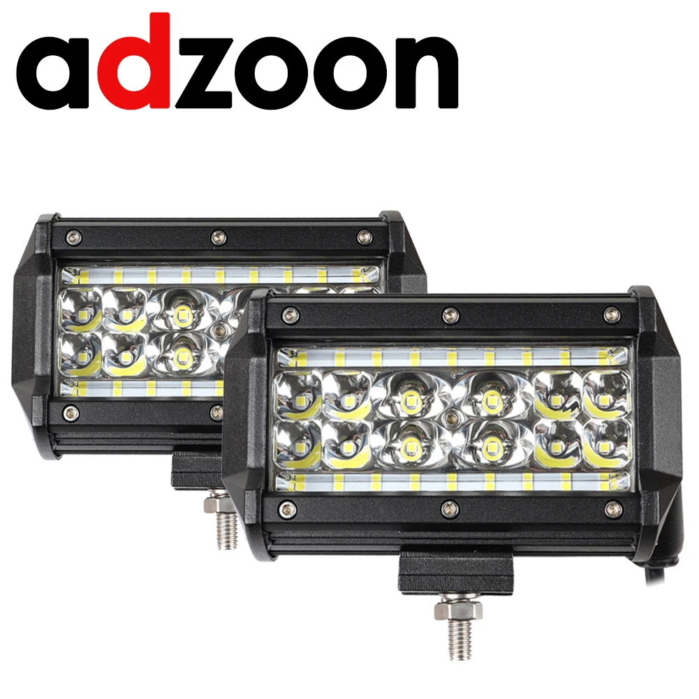 ADZOON Offroad 5 дюймов 72 Вт Светодиодный светильник для работы 12 в 24 В для автомобиля, грузовика, внедорожника, лодки 4X4 4WD для прицепа, вагона, пикапа, вождения, светодиодный светильник