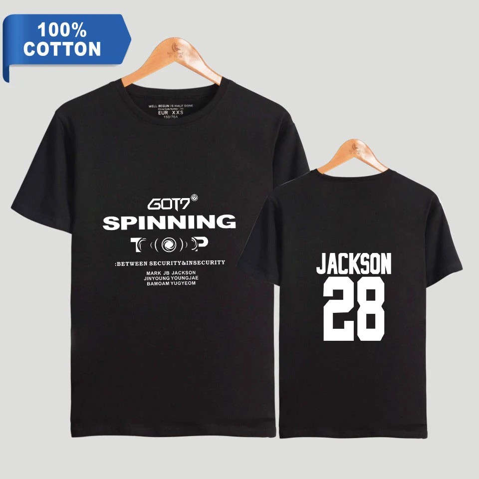 LUCKYFRIDAYF 2019 NEW Kpop GOT7 SPINNING TOP 2D Print 100% Cotton Women/Men Clothes Short Sleeve T-Shirt Hot Sale Casual T Shirt | Мужская