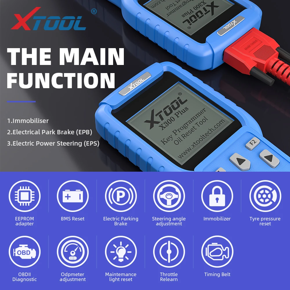 XTOOL X300 плюс OBD2 Авто ключевой программист mainternance светильник reast одометра диагностического инструмента регулировки код ридер обновление онлайн