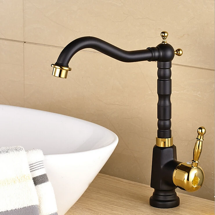 Royal Tall Grilled Black Painted Kitchen Faucet Long Mouth ...