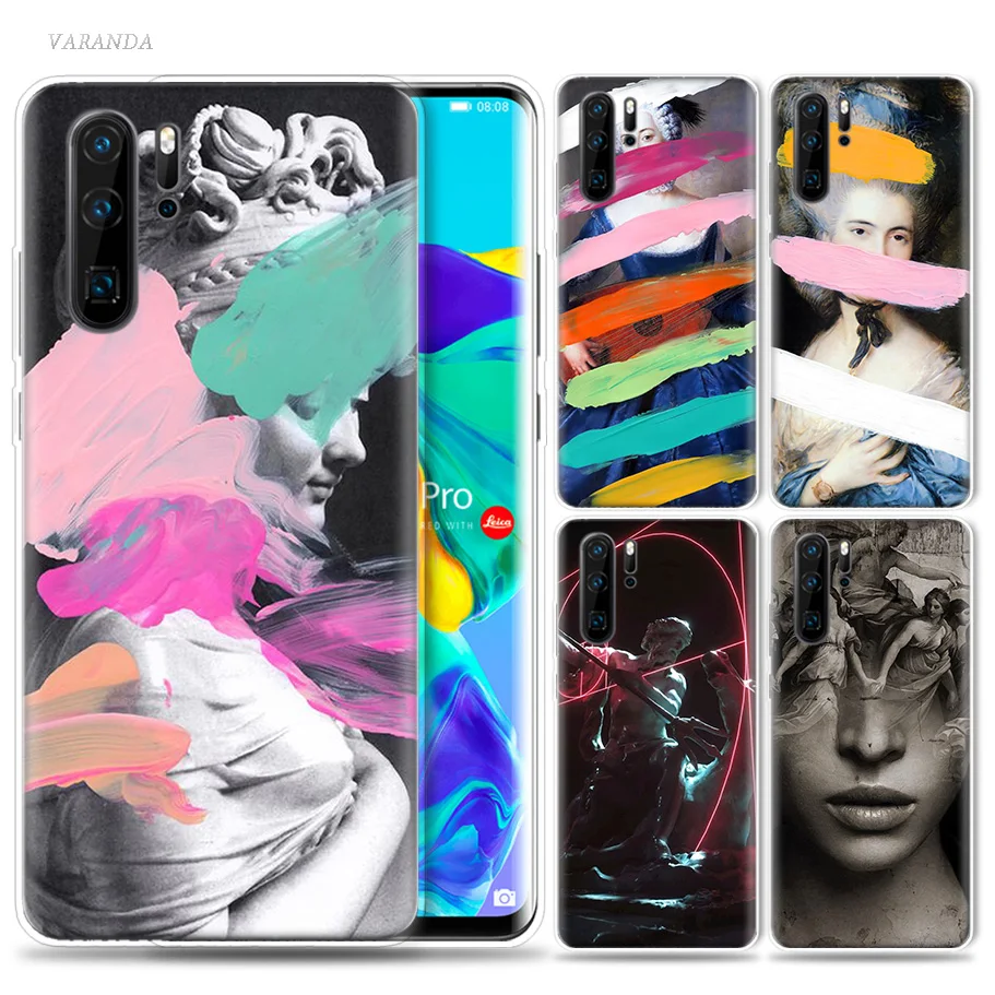 

Sculpture Brutalized Case for Huawei P20 P30 P Smart Z Plus 2019 P10 P9 P8 Mate 10 20 lite Pro Silicone Luxury Phone Bags Capa