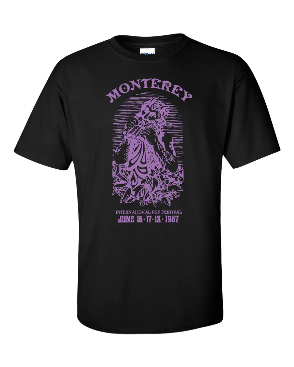Monterey Pop Festival t-shirt Psychedelic Rock Prog Music Acid Hippie Hendrixmen футболка с круглым вырезом | Мужская