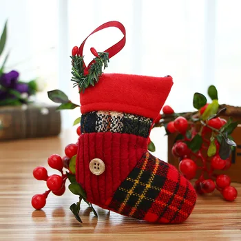 

12 pcs/lot Christmas Tree Decorations For Home Christmas Socks Pendants Creative Xmas Decor Ornament Party Decor enfeite natal