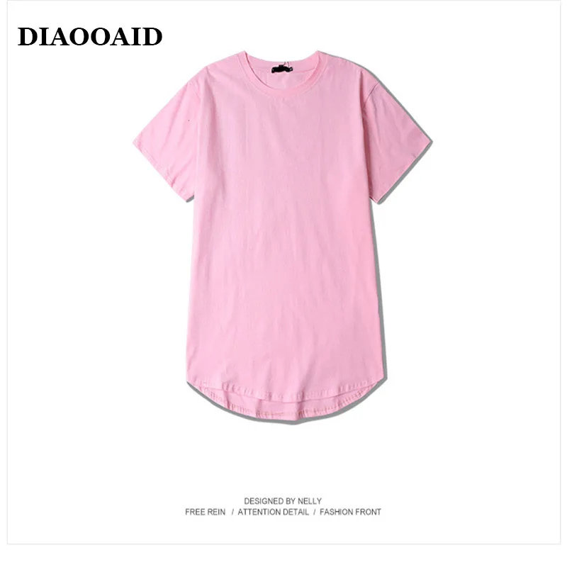

DIAOOAID 2018 New fashion streetwear Men Extended T-shirt Cotton Swag Male T shirts solid Hip Hop oversize Men's Tees Top