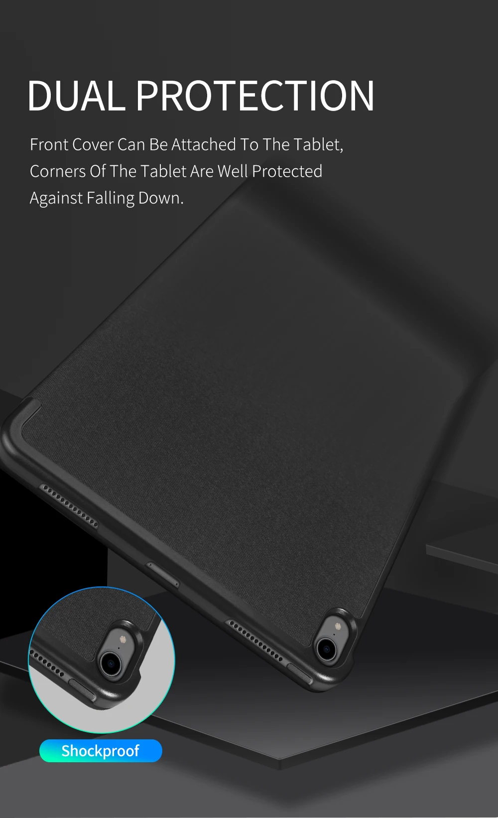 Флип чехол для Apple iPad Pro 12,9 "2018 PU кожаный Бампер Защитный с выдвижной ножкой автоматическое выключение проснуться Крышка Настольная