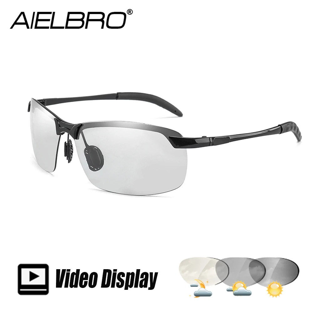 New Square Polarized Sunglasses Men Cool Driving Chameleon Glasses Male Change Color SunGlasses Day Night Vision Driving Eyewear