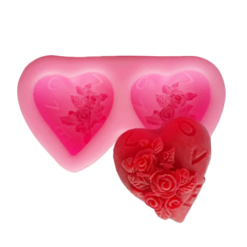 Valentine's Day Rose Heart Silicone Soap Mold Decorating Chocolate Brand New Hot Sale Accessories High quality