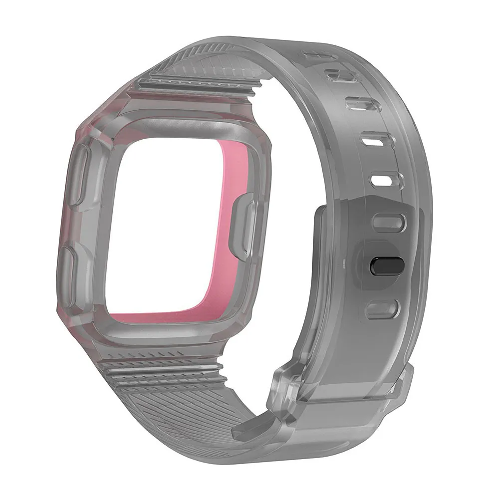 Прочный защитный чехол с силиконовым ремешком для Fitbit часы Versa