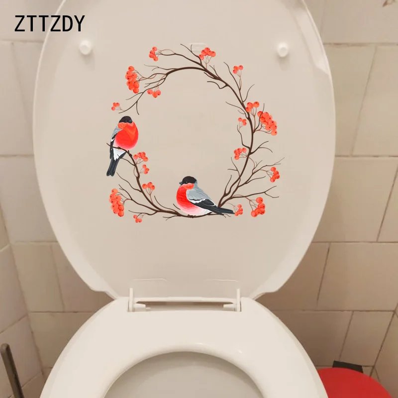 ZTTZDY 20,6*20,7 см Акварель Ручная роспись гирлянда птица Туалет стикеры классические настенные наклейки для дома T2-0305