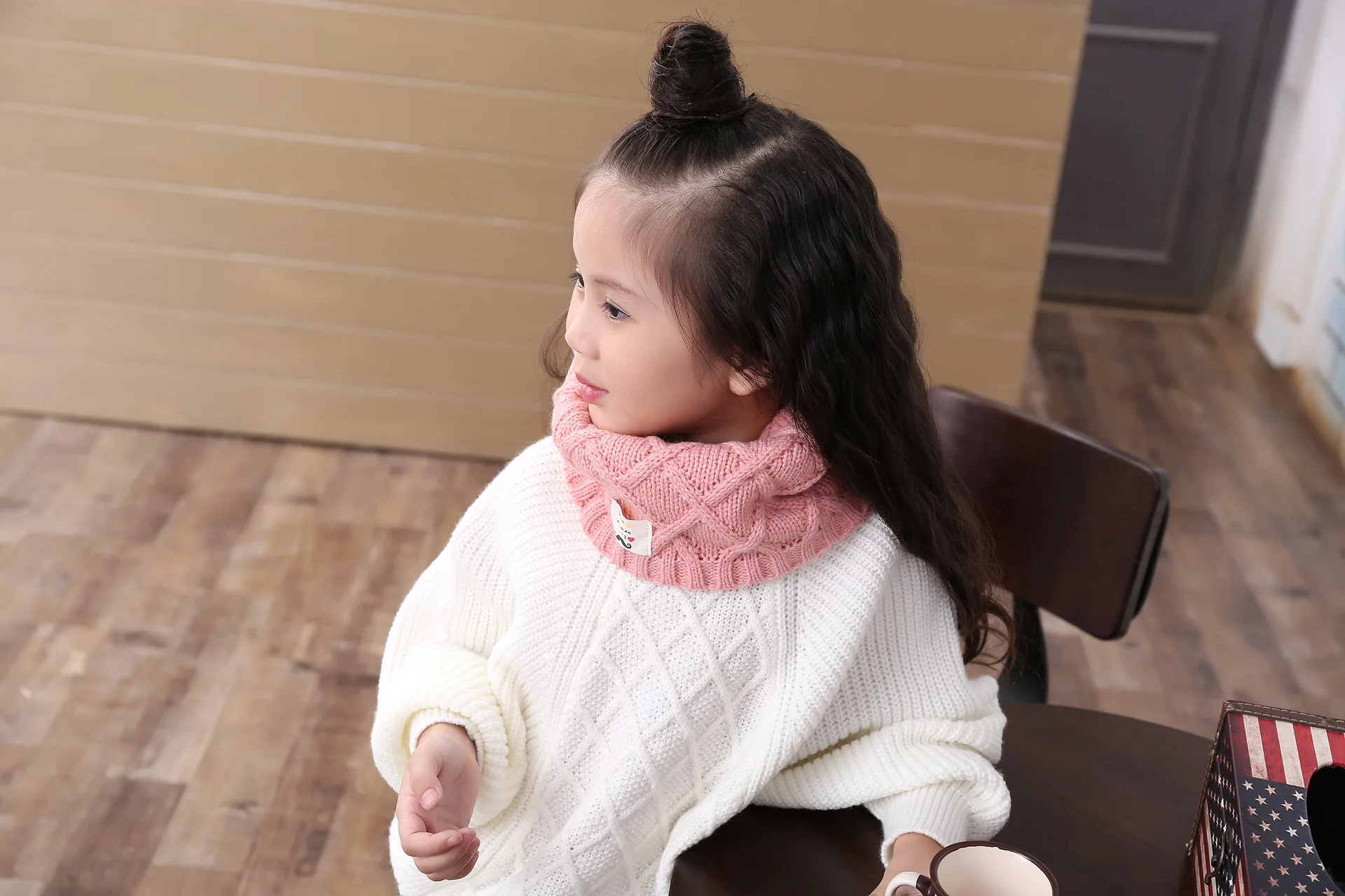 Мода Вязание детский шарф с принтом кольцо с героями мультфильмов шарфы для женщин обувь девочек зимние теплые мальчиков дети