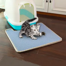 U-образный коврик для кошачьего туалета EVA Анти Всплеск кошачий наполнитель Траппер коврики с водонепроницаемым дном двухслойная легко моющаяся кошачья кровать
