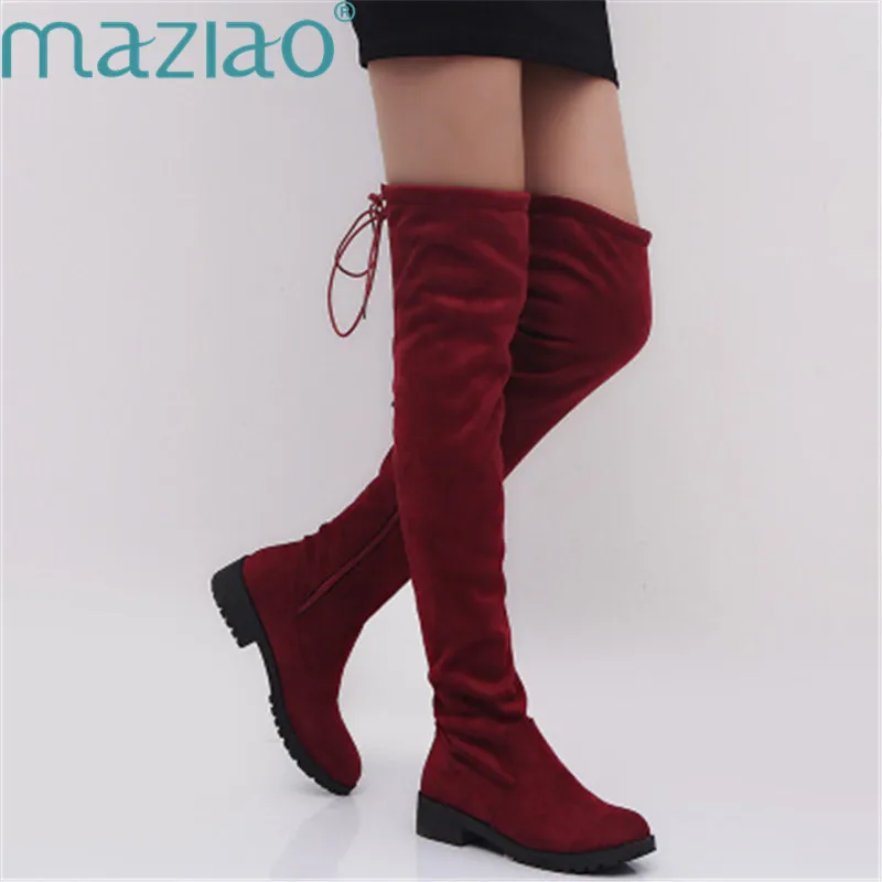 red suede thigh high boots