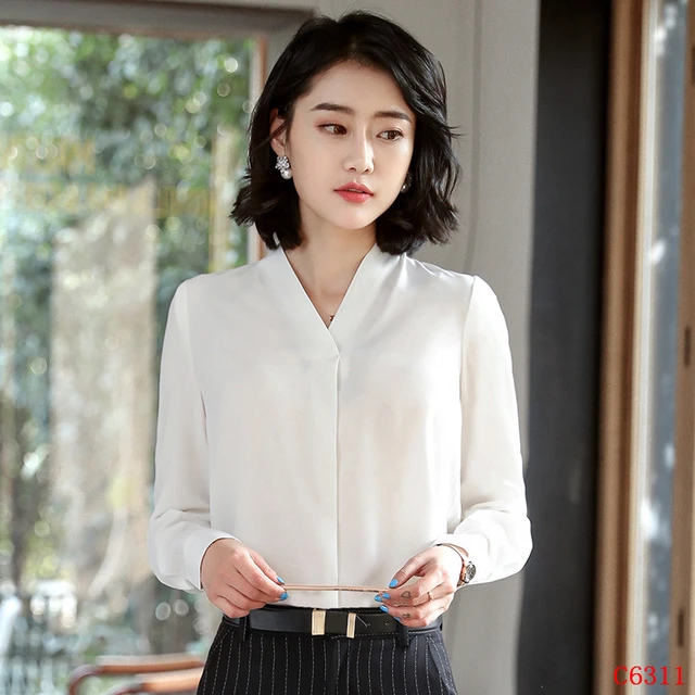 Spring Fall Fashion Shirts Women Work Blouses Purple Long Sleeve Casual  Ladies Office Uniform Blouses And Tops Female - Women Shirt - AliExpress