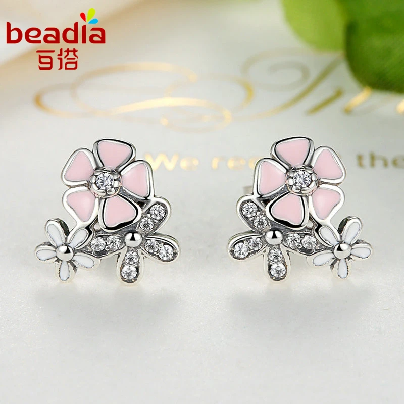 

1pair Creative Silver Stud Earrings Jewelry Temperament Inlaid Peach Red Cherry Earrings Jewelry Accessories For Women Best Gift