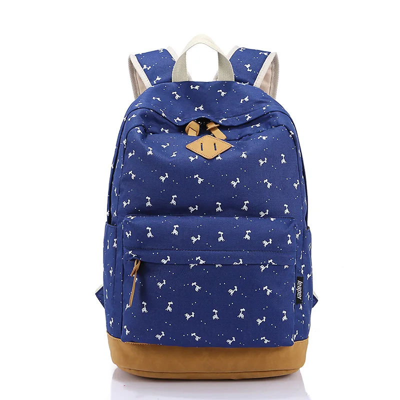 

Korean Canvas Printing Backpack Women School Bags for Teenage Girls Cute Bookbags Vintage Laptop Backpacks Female