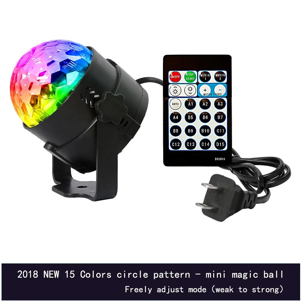 Новый мини сценический свет 15 видов цветов DJ Club Disco KTV Bar RGB LED шариковый лазерный