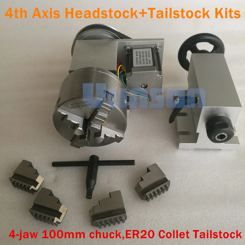 4jaw 100mm chuck with ER20 tailstock Kits 001