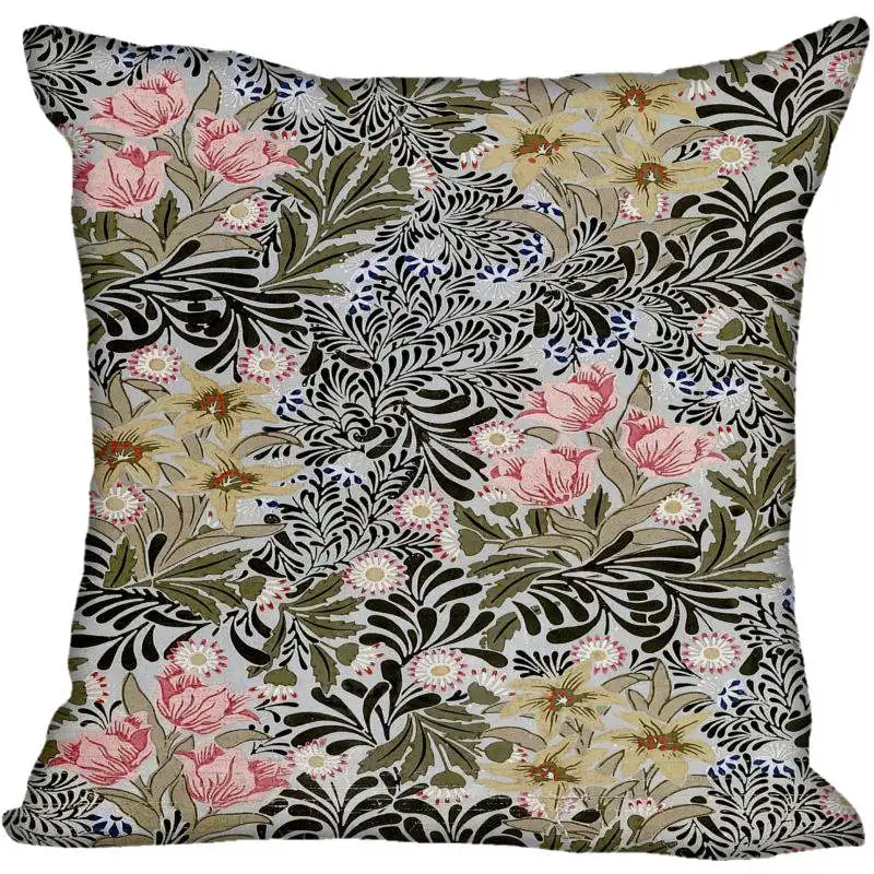 Hot Custom William Morris Square Pillowcase Custom Zippered Bedroom Home Pillow Cover Case 35X35cm,40x40cm - Цвет: 12