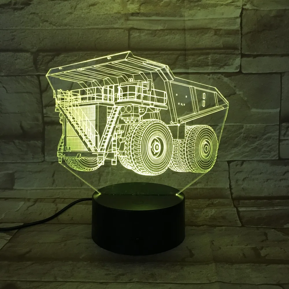 

Truck Car 7 Color Changing 3D Colorful Night Light Stereoscopic Visual Illusion Lamp USB 3AA Battery LED Lamp Decor Light GX-683